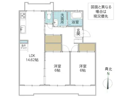パークテラス長堀 5号館(2LDK/3階)の間取り写真