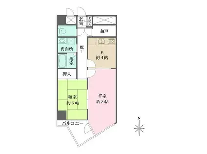 コーポリヴァーストン(2K/6階)の間取り写真