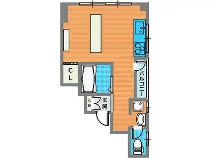 オーセント神戸南(ワンルーム/2階)の間取り写真