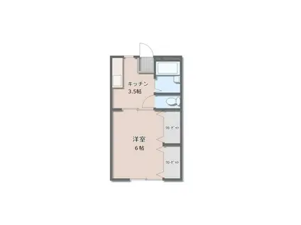 メゾネットシゼム(1K/1階)の間取り写真