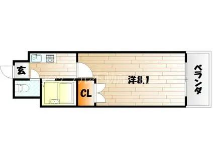 エフズ・フラッツ古船場(1K/6階)の間取り写真