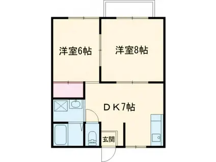 カーサアメニティ(2DK/1階)の間取り写真