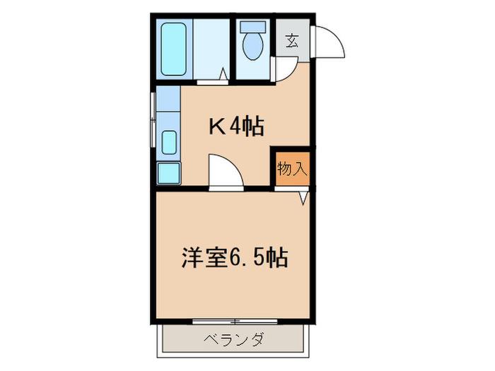 ハイツ山幸(1K/2階)の間取り写真
