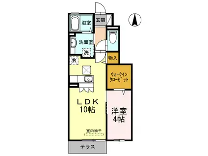 MON CHERI千歳烏山ーモンシェリ千歳烏山-(1LDK/1階)の間取り写真