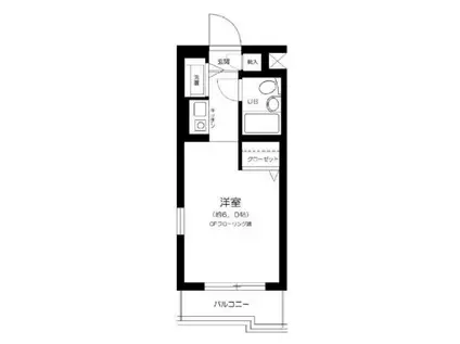 ライトハウス経堂(1K/2階)の間取り写真