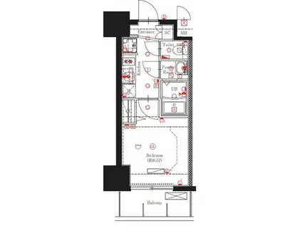 MAXIV名古屋(1K/5階)の間取り写真