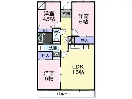 せせらぎ(3LDK/5階)の間取り写真