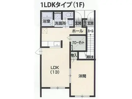 オリエントコート宮町M1(1LDK/1階)の間取り写真