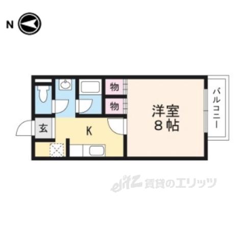 エスポアールSHINJIⅡ(1K/2階)の間取り写真