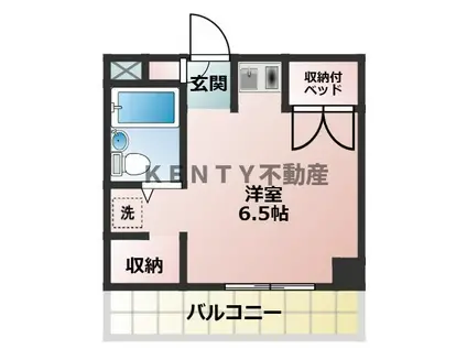 第3丸仙ハイツ(ワンルーム/3階)の間取り写真