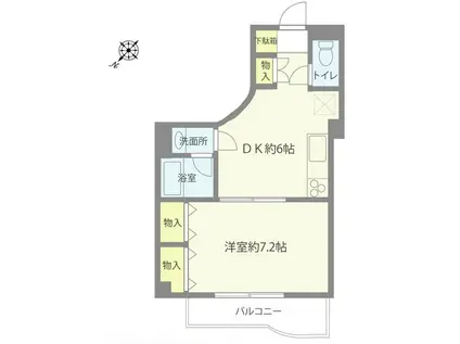 シャトレ―深沢(1DK/2階)の間取り写真