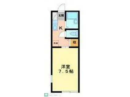 レクサスハイム(1K/2階)の間取り写真