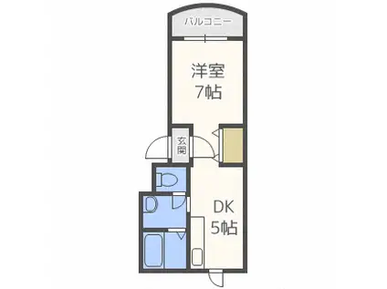 QBIG白石(1LDK/1階)の間取り写真