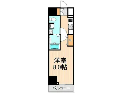 ジェノヴィア浅草IIスカイガーデン(1K/5階)の間取り写真