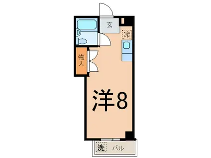 サングレース(ワンルーム/1階)の間取り写真