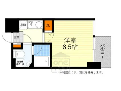 アスール江坂3RD(1K/6階)の間取り写真
