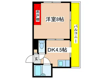 ルック西生田A(1DK/1階)の間取り写真