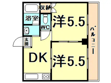 パストラル上田(2DK/3階)の間取り写真