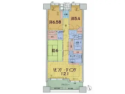 Mシティ西口公園(3LDK/13階)の間取り写真