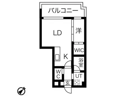 アトリオフラッツ大楠(1LDK/3階)の間取り写真