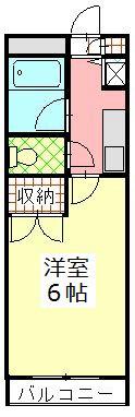 ユースフル伊勢原(1K/1階)の間取り写真