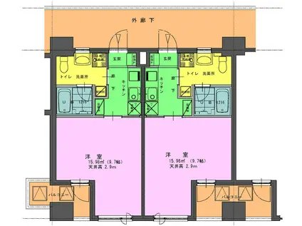 クォーツマンション(1K/7階)の間取り写真