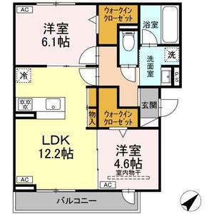 レユスィール(2LDK/3階)の間取り写真