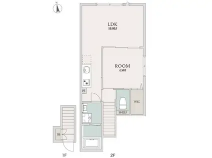 ミハス蓮根(1LDK/2階)の間取り写真