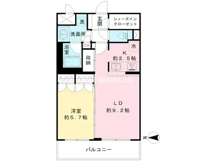 ACOLT氷川台(1LDK/3階)の間取り写真