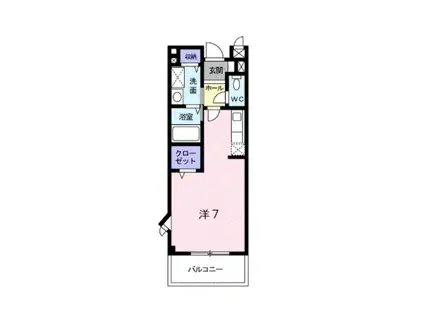 プロムナードB(ワンルーム/2階)の間取り写真