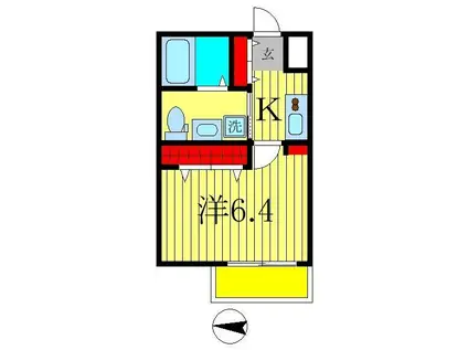 REPOSE(1K/2階)の間取り写真