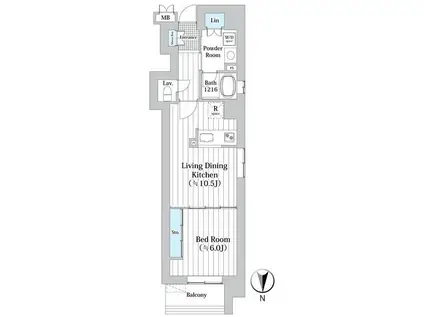 CHIEN VIVERRINシャンヴィヴラン(1LDK/5階)の間取り写真