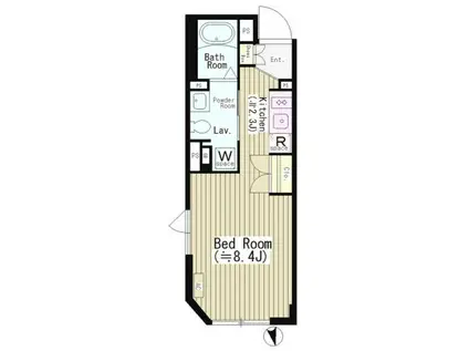 センテナリオ市谷二十騎町(1K/1階)の間取り写真