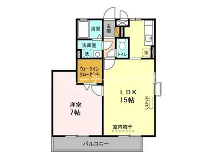 ロイヤルクレールA(1LDK/3階)の間取り写真