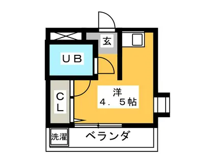 プランタン(ワンルーム/2階)の間取り写真