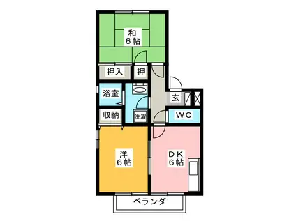 第5メゾン勝沼(2DK/2階)の間取り写真