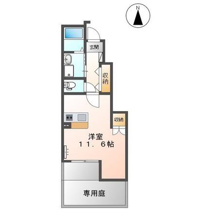 ブランシュI(ワンルーム/1階)の間取り写真