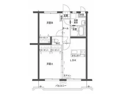 ユーミー佐土原(2LDK/2階)の間取り写真