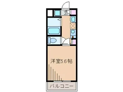 ドミール大倉山(1K/1階)の間取り写真