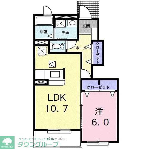 ミルト プレッソ(1LDK/1階)の間取り写真