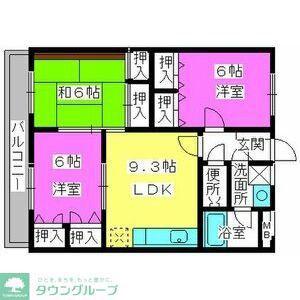 サンコーポフジⅡ(3LDK/1階)の間取り写真