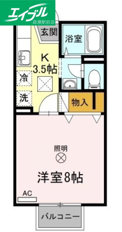 メゾンたちばなC棟(1K/1階)の間取り写真