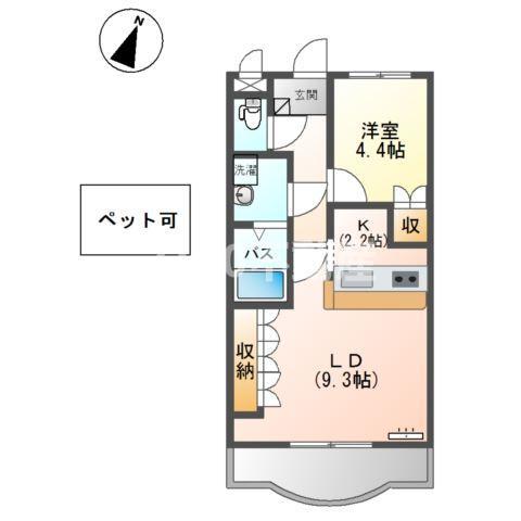 ベル・クオレ(1LDK/2階)の間取り写真