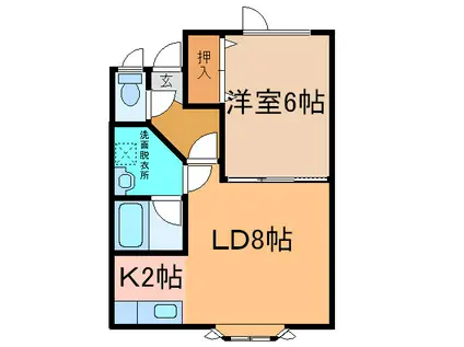 グレースハイム(1LDK/1階)の間取り写真