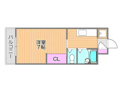 第一パークサイドビル(1K/4階)の間取り写真