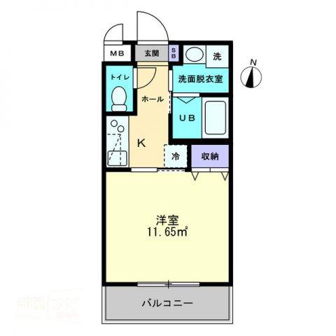 LAVITA扇町(1K/1階)の間取り写真