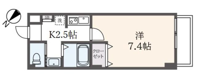 ダースハウス(1K/1階)の間取り写真