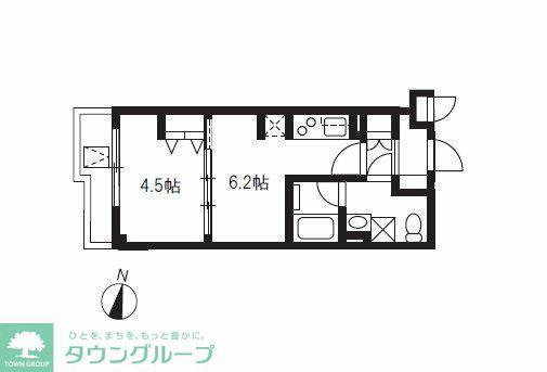アルティザ上野毛(1DK/1階)の間取り写真