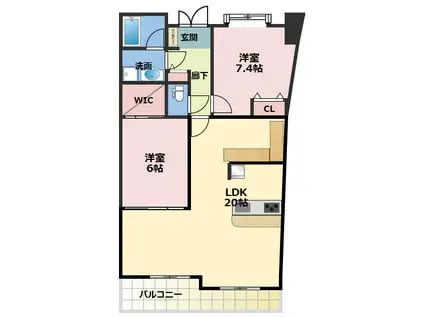 フロンティアタワー難波イースト(3LDK/7階)の間取り写真