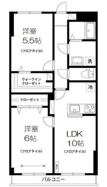 スカイパレス北野(2LDK/4階)の間取り写真